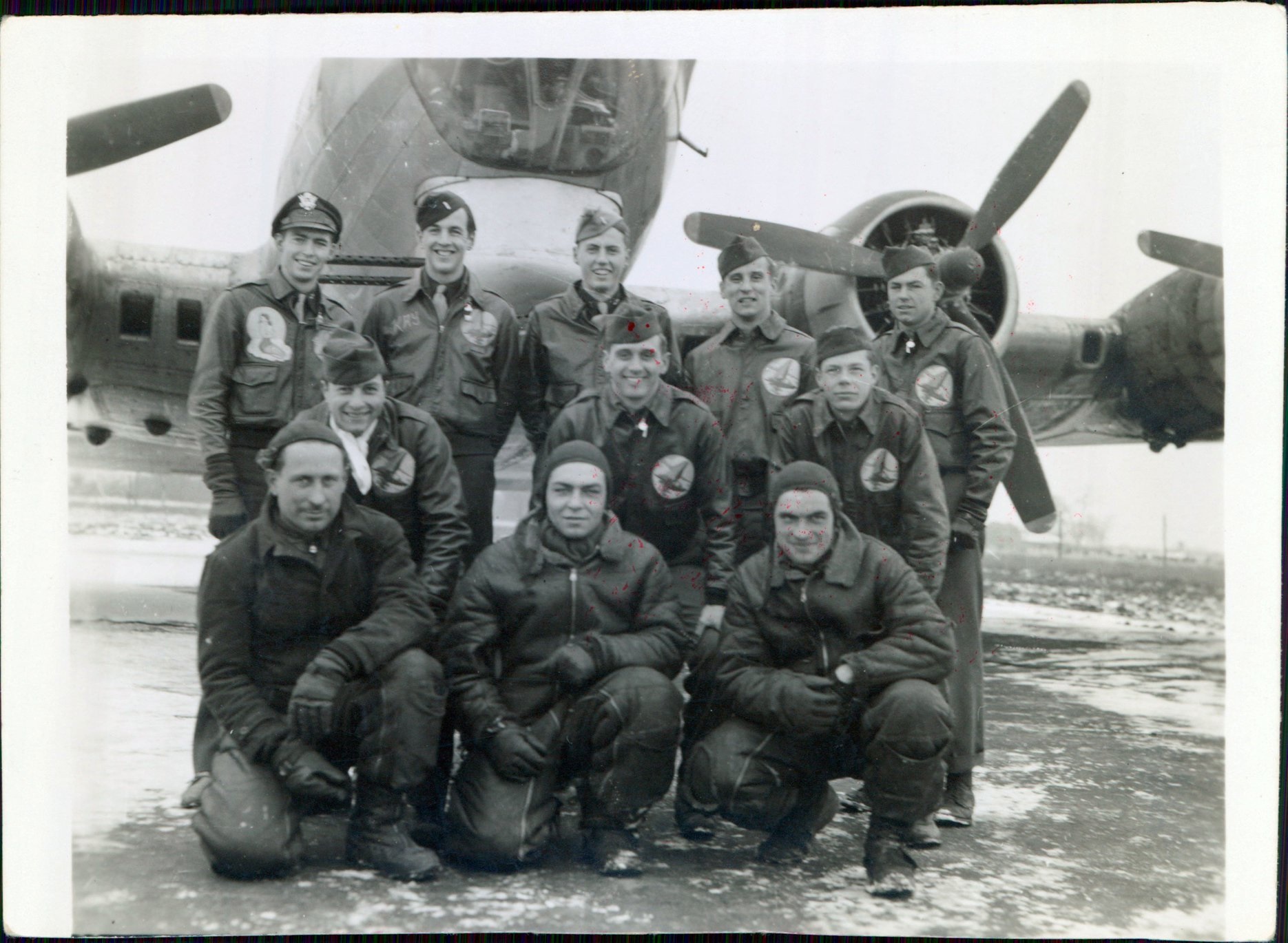 452 BG Second (of three) crews of Ida Wanna circa 1944. 22 year-old pilot Cyril Joe Stock far-...jpg