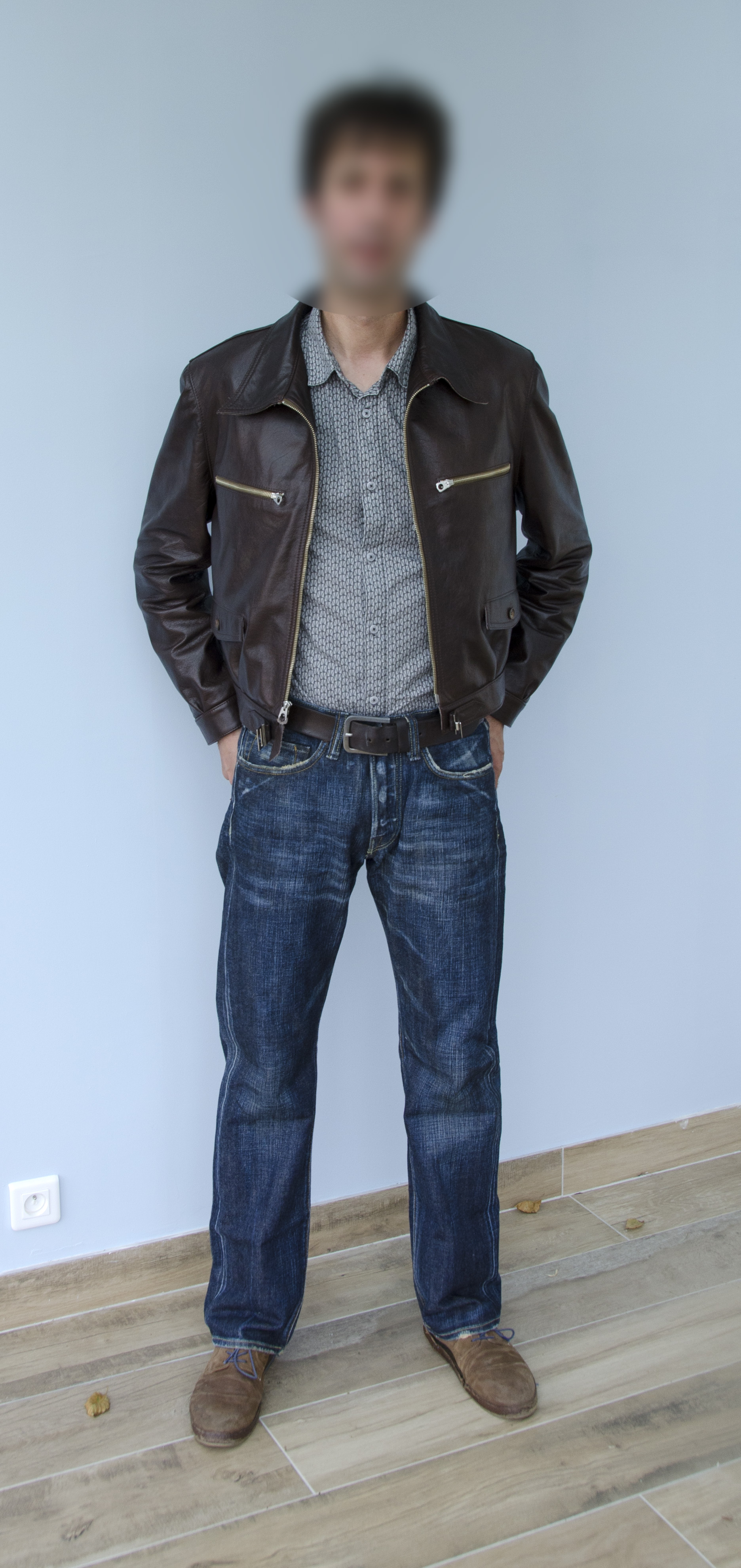 ADJUSTABLE COSTUME Y'2 LEATHER Collaboration - FRENCH CYCLIST LEATHER  JACKET (Hartmann Jacket)