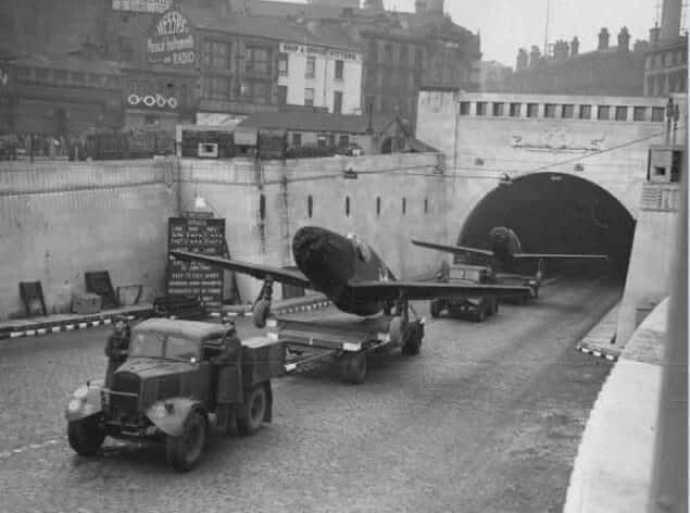 aircraft emerging from the Mersey Tunnel, Liverpool  1943..jpg