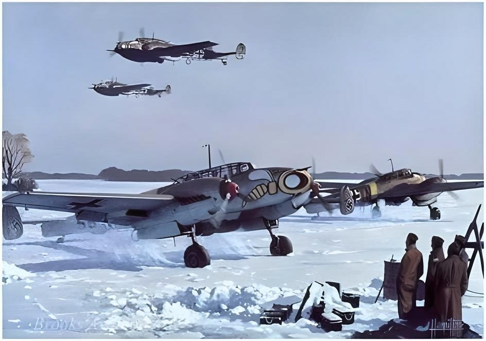 Bf-110s with painted wasps on their nose flew very low-level attack runs. ✦.jpg