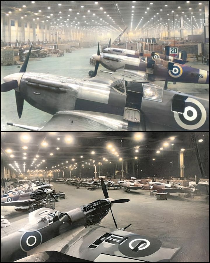 Brand new Spitfires of different models during assembly at Castle Bromwich. ✦.jpg