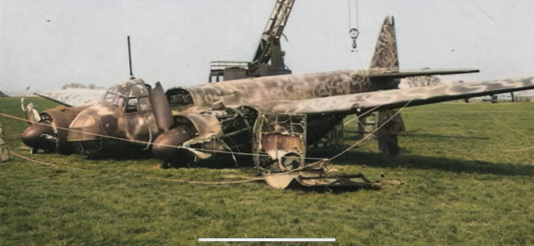 Damaged by AA fire over London, crash landed in Bradwell April 44. Junkers 88.jpg