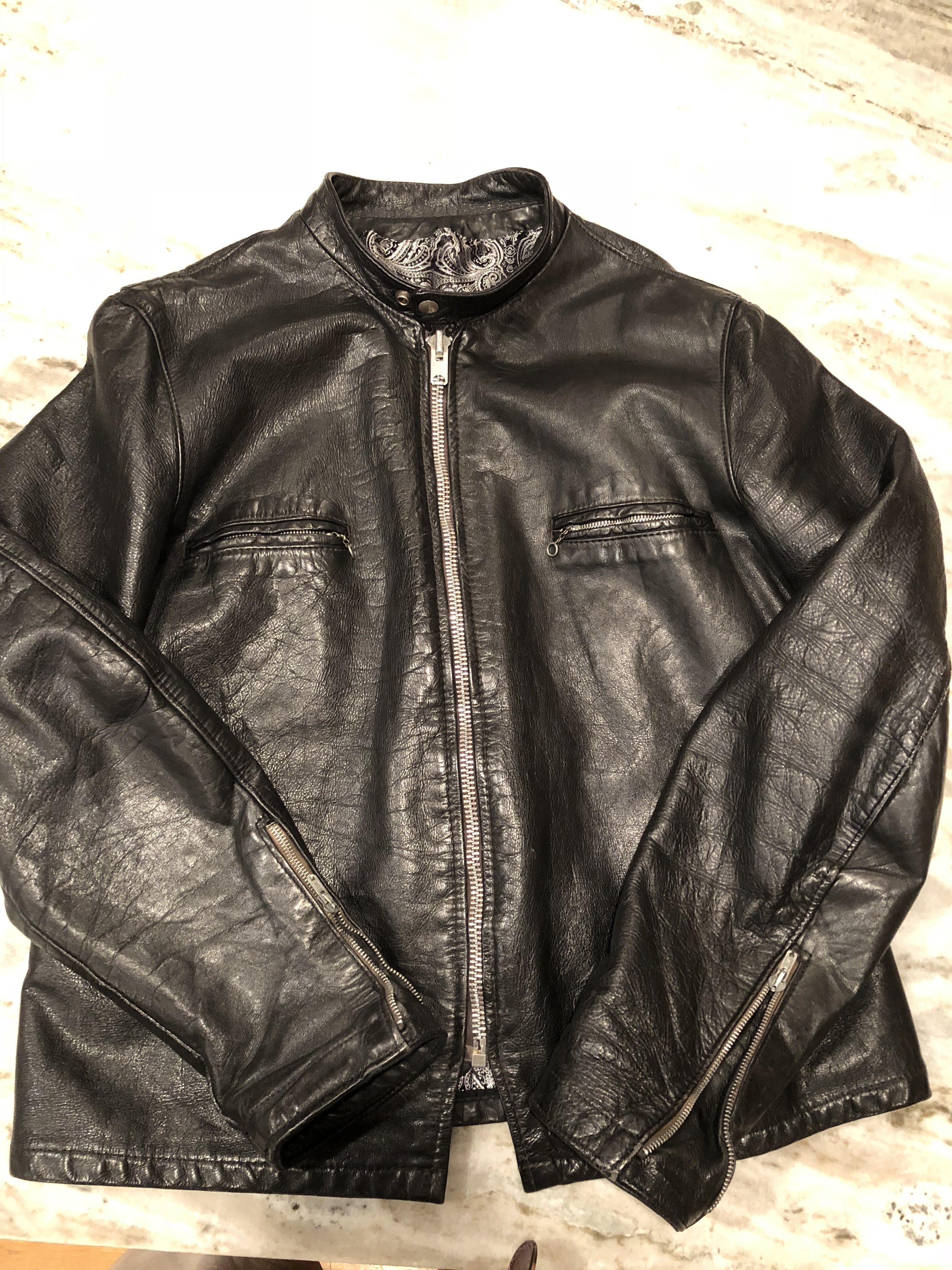 brooks cafe racer leather jacket