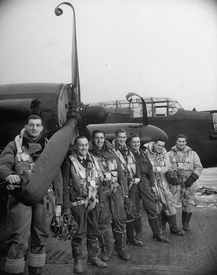 RAF Avro Lancaster III EE197 forced to make an emergency landing at RAF Spilsby after being da...jpg