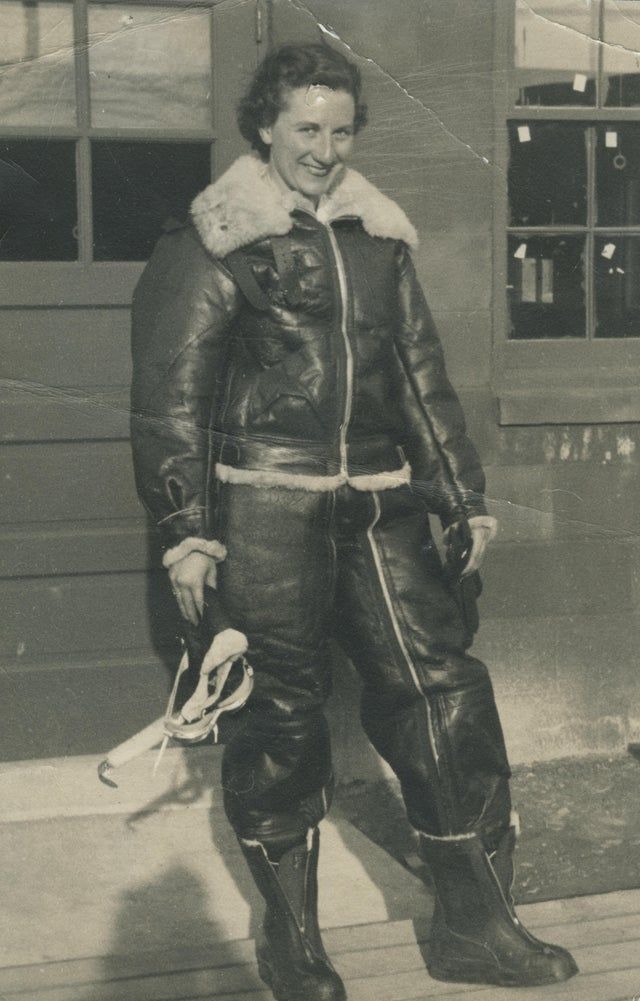 WASP Jerry Hardman Jordan, in flying leathers, in 1944_.jpg